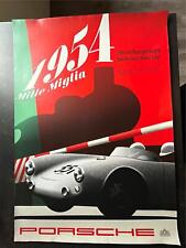 Very Rare Iconic 33x23 poster Porsche  550 Mille Miglia signed Hans Herrmann