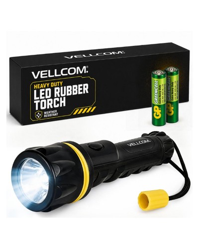 Vellcom rubber torch small - rubber, aa
