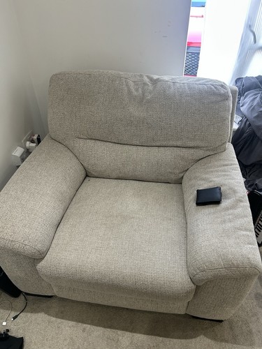 Grey fabric sofa armchair - sofa,