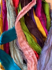 Bag of assorted sari silk ribbons (10 x 50 cms lengths)