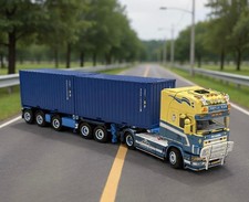 Scania topline combi trailer+2x20ft container "John v.d. Made" WSI truck models