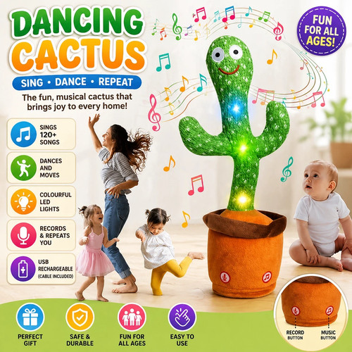 Interactive dancing cactus toy - interactive,