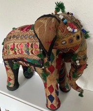 Beautiful Large Vintage Anglo Indian Hand Crafted Embroidered, Beaded Elephant 