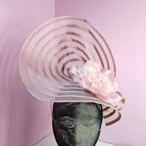 Pink large fascinator - pink,