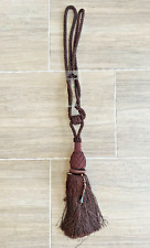 Designer Curtain Tie Backs Single Rope Brown Large Luxury Tassel Beads BNWOT