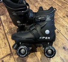 GB Kingdom Viper Unisex Quad Roller Skates Black, UK Size 4 UK