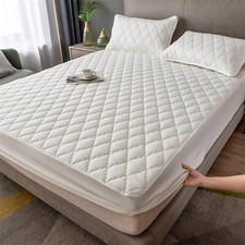 Extra Deep Quilted WATERPROOF Mattress Protector Anti-allergic Fitted bed Cover