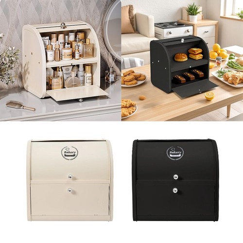 Double layer metal bread box - layer,