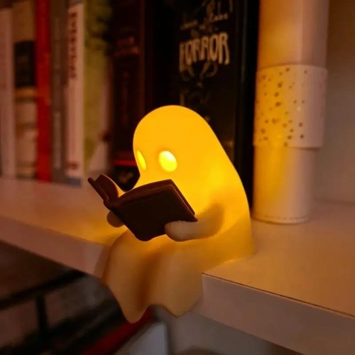 Halloween ghost reading book - halloween,