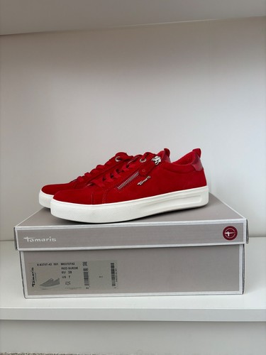 Tamaris red suede - suede, 5