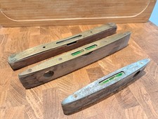 Vintage Wood and Brass Spirit Levels 6" 9" 10"