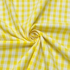 Yellow Gingham Fabric 1/4"