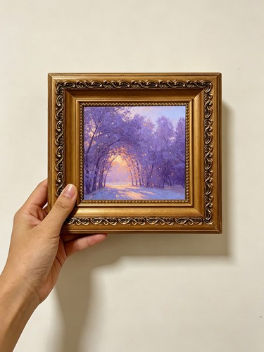 Purple winter forest path - winter,