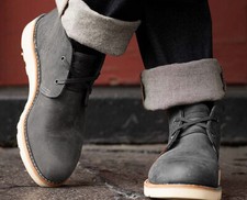 $425 Designer WOLVERINE Men's Diesel Chukka Leather Cognac Grey Ankle Boots 8