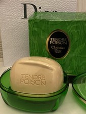 VINTAGE DISCONTINUED TENDRE POISON 150g PERFUMED SOAP IN DISH BY CHRISTIAN DIOR.