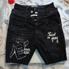 3 ZARA Black Denim Shorts Men
