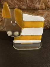 Nobile Glassware Ltd Fused Glass fused dog small 2181-14 ornament gift Christmas