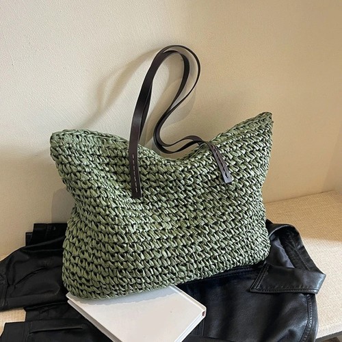 Women straw woven beach tote - beach,