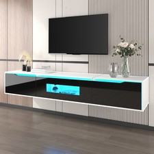 LED TV Stand Black Cabinet