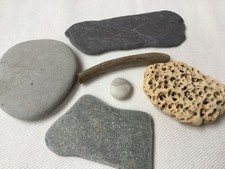 Collection of beach finds, stones, pebbles, for fairy garden / reference etc