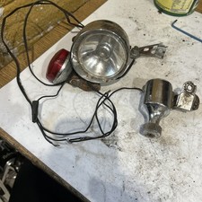 Vintage Sturmey Archer Front Light, Miller Dynamo, Union Rear Lamp, Cables