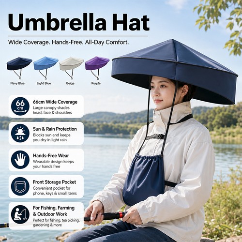 Hands free umbrella hat - free,