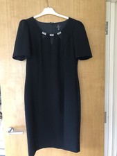 BNWOT Simon Jeffrey Black DRESS - Size 14 - Silver Neckline