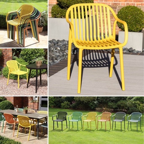 Stackable yellow outdoor chair - stackable,