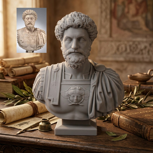 Marcus aurelius bust stoic - aurelius,