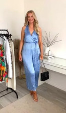 BNWT ZARA Blue Satin Jumpsuit