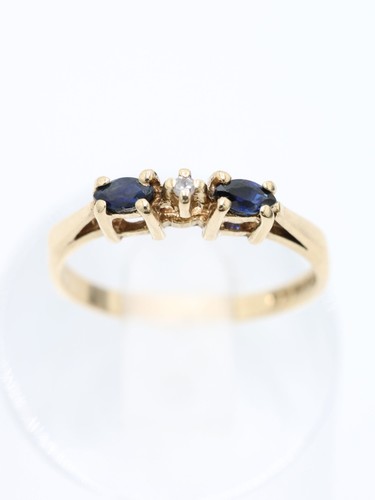 Sapphire diamond gold ring - &,