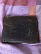 Men's Leather Wallet Adidas Bifold Brown - Some Wear And Tear