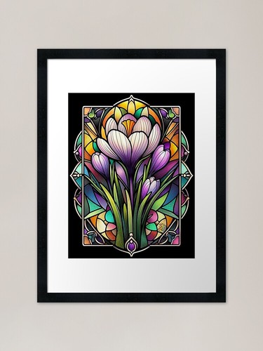 Stained glass spring - spring, crocus