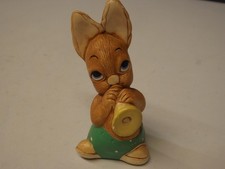 Vintage Pendelfin Rabbit PHUMF Green Figurine Hand Painted Stonecraft MI England