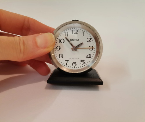 Vintage mini alarm desk clock - vintage,
