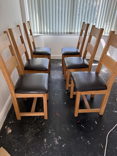 Solid oak dining - 6, chairs