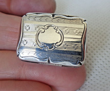 VICTORIAN NATHANIEL MILLS 1848 SOLID SILVER VINAIGRETTE – STILL UNENGRAVED