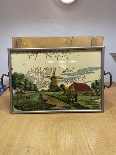 Antique metal serving tray