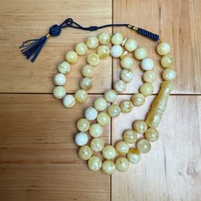 Handmade White Amber Misbaha