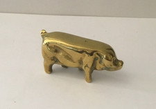 Solid Brass Pig Figurine - 8 cm Long