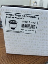 BNIB LUSSO WINDSOR BRUSHED GOLD KITCHEN BASKET STRAINER WASTE KIT S10BG