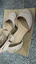 Beige Nude Open Toe Ankle Strap Block Heel Sandals Debenhams Widefit