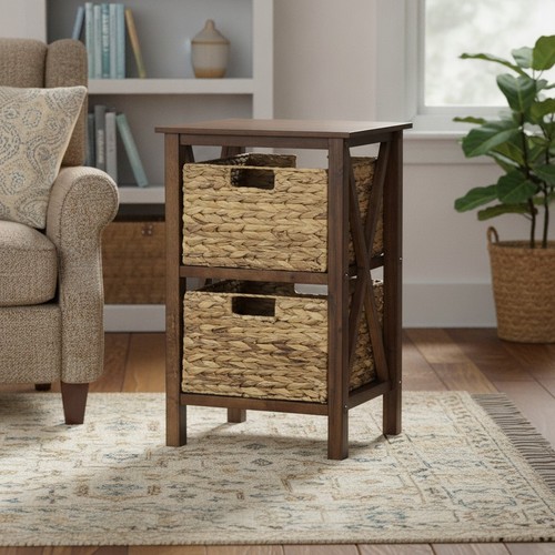 Walnut bedside table tier - bedside, 2/3-tier