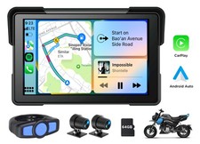 7" IPS Motorcycle Gps Sat Nav Wireless Carplay Android Auto Stereo For Motorbike