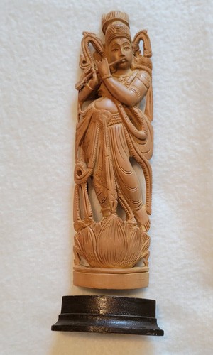 Vtg india hand carved wooden - carved,