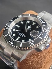 Men's Custom Luxury Black Divers Watch. Seiko TMI NH35 Automatic Movement  10atm