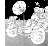 Apollo 15 Engineering Concept Art Print Moon Mission Driving Lunar Rover NASA