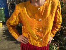 Silk jacket golden yellow waisted box bolero style VGC professionally handmade 