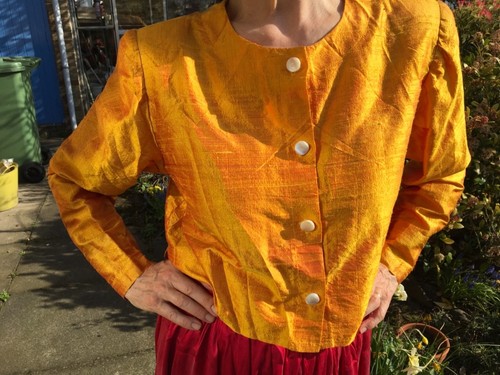 Silk jacket golden - , yellow