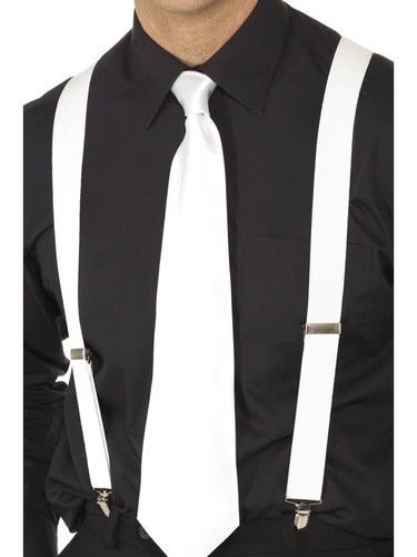 White adjustable braces - white,